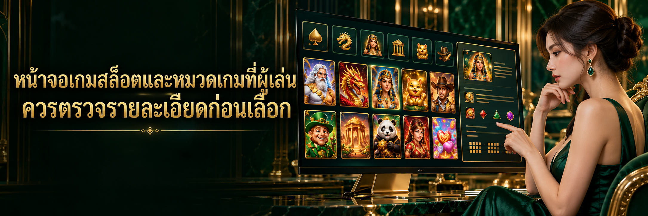 หน้าจอเกมสล็อตและหมวดเกมที่ผู้เล่นควรตรวจรายละเอียดก่อนเลือก